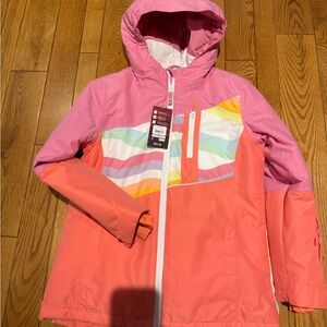 Swiss Tech Pink and Orange Kids Puffer Jacket